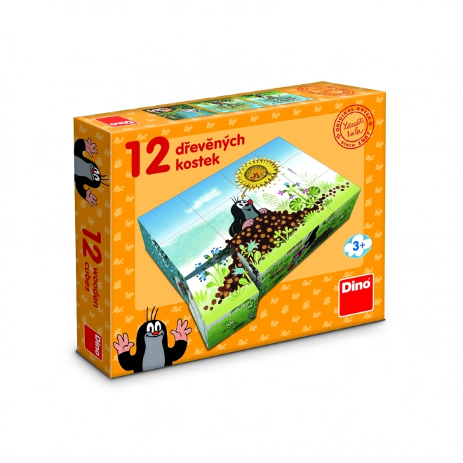 Dino Dřevěné kostky Krtkův rok 12 ks