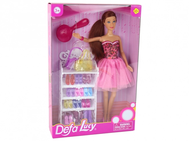 Lucy Doll Dress Pink Sada doplňků XXL