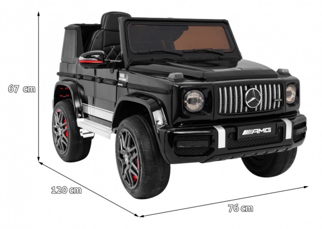 Mercedes AMG G63 pro děti Lak černá + dálkové ovládání + MP3 LED + pomalý start + EVA + pásy