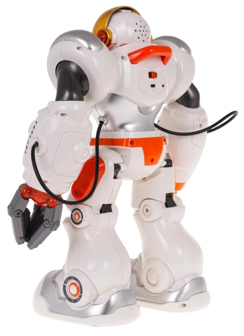 Multifunkční bílý a oranžový dálkově ovládaný robot