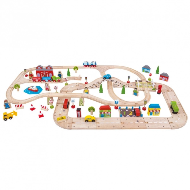 Vláčkodráha a autodráha Bigjigs Rail
