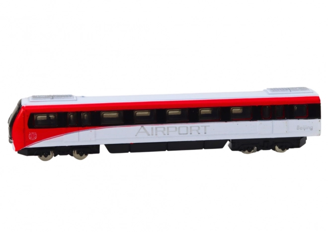 Sběratelský model červenobílého vlaku v měřítku 1:48 kovový