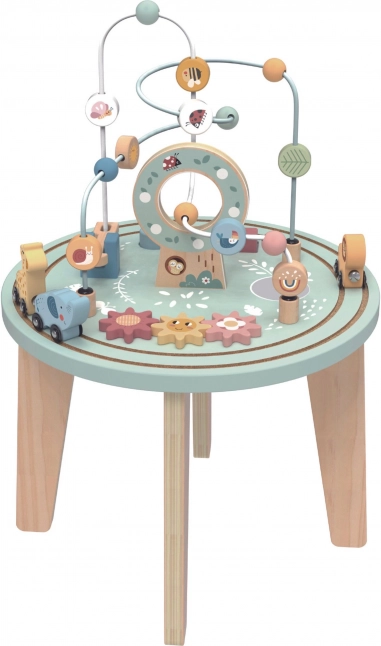 Dřevěný montessori aktivní stolek TOOKY TOY s motorickým labyrintem