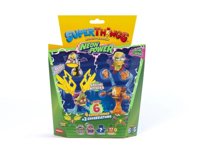 SuperThings Neon Power sběratelský set s exoskeletony – 6 figurek