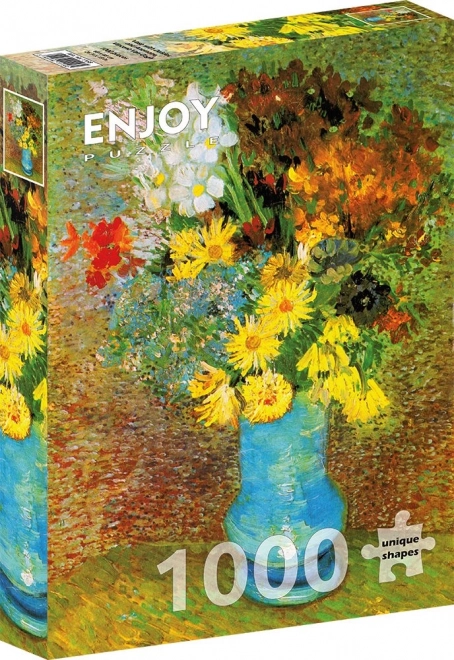 Užijte si Puzzle Vincent van Gogh: Váza se sedmikráskami a sasankami 1000 dílků