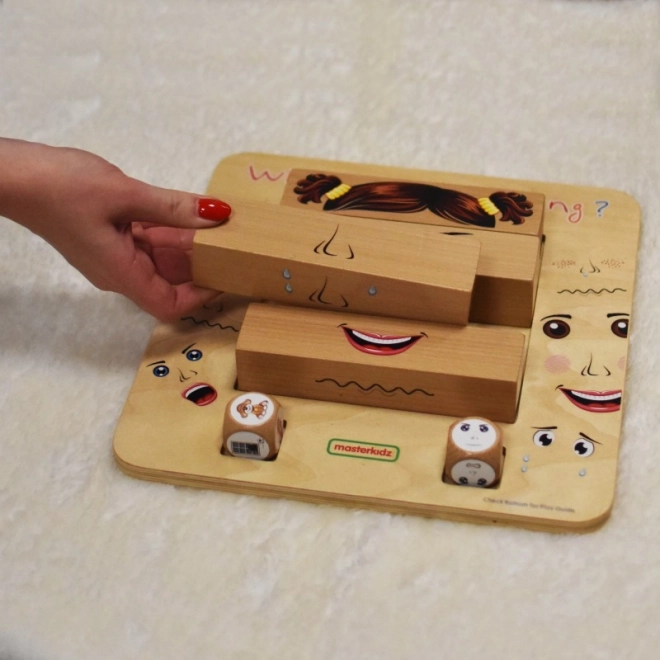 Desková hra Nauka emocí Montessori - dřevěná tabule