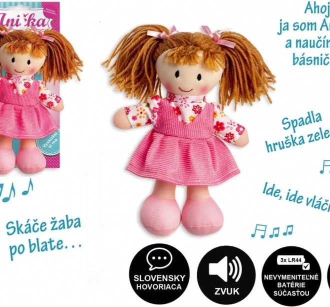 Plyšová panenka Anička 20 cm, slovensky mluvící