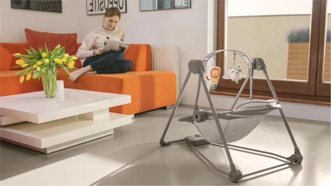 LIONELO Dětské houpací křesílko Otto – Cozy Grey
