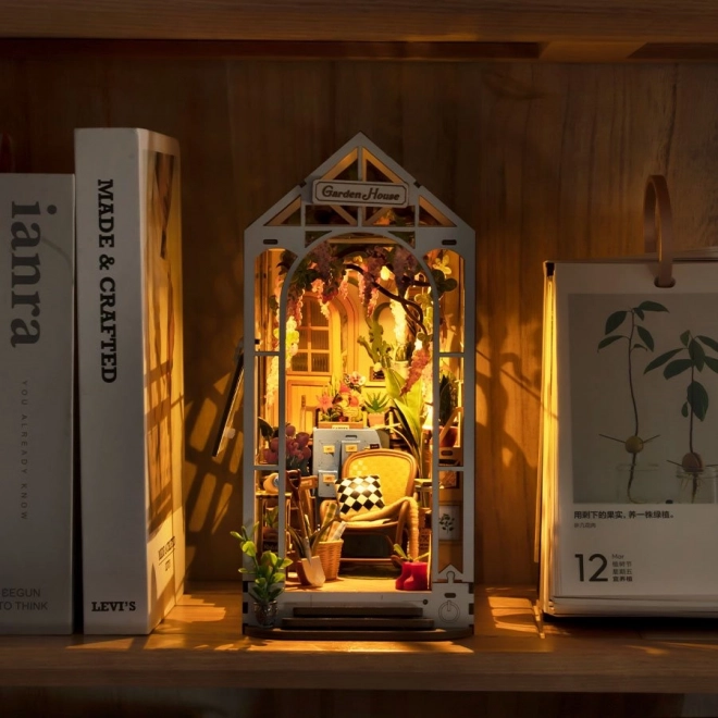 RoboTime 3D puzzle Zarážka na knihy Garden House (dřevěná)