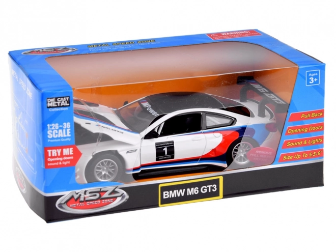 Kovový model sportovního auta BMW M6 GT3