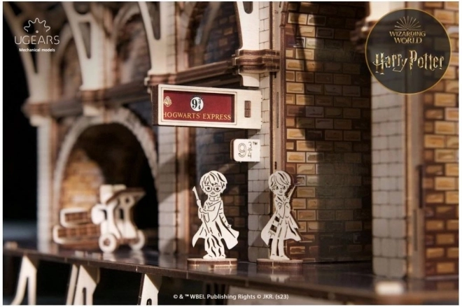 Ugears 3D dřevěné mechanické puzzle Harry Potter vlakové nástupiště