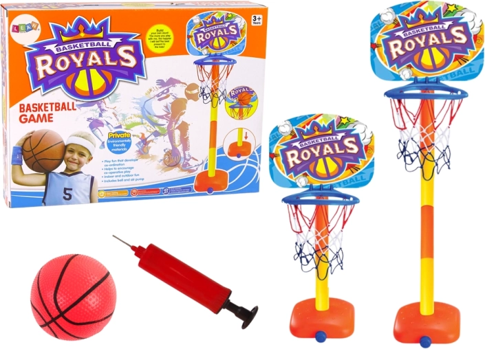 Dětský basketbalový set s nastavitelnou výškou 120 cm, míčkem a pumpičkou