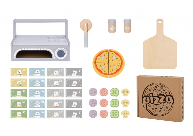 Tooky Toy dřevěný pizza set s doplňky