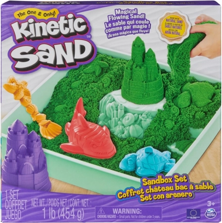 Kinetic Sand – zelená stolní písečná sada s tácem