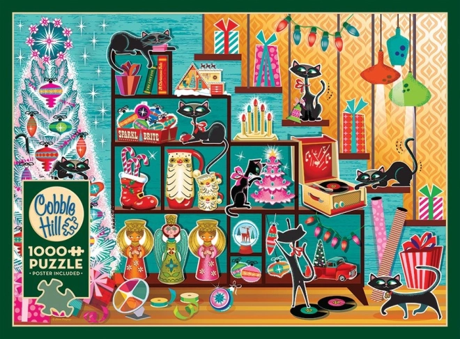 Puzzle Vánoční kočky 1000 dílků