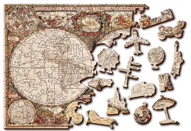 Dřevěné puzzle Antická mapa světa