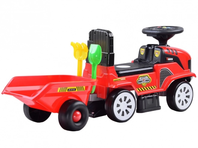 Jeździk Traktor s Přívěsem – Červená