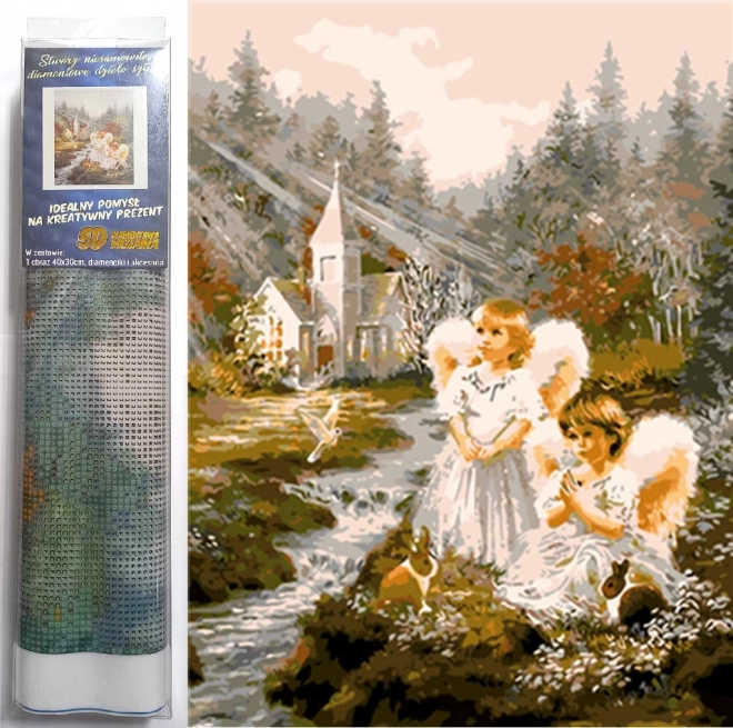 NORIMPEX Diamantové malování Andílci 30x40cm