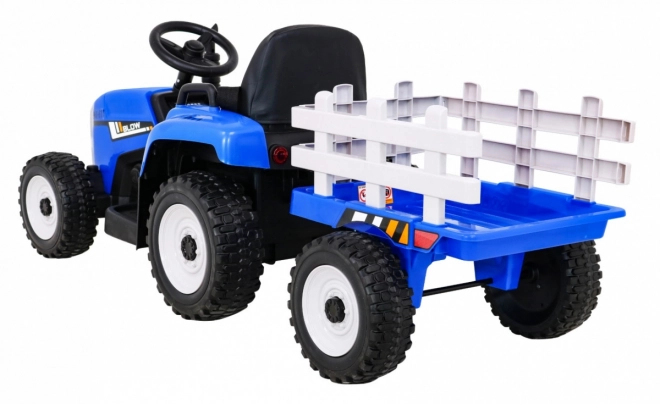 Dětský traktor s přívěsem modrý