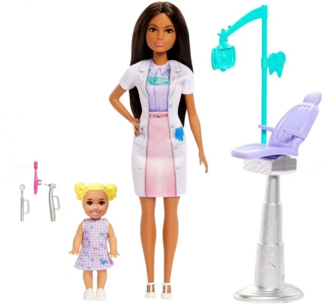 Barbie Lékařka Zubařka a Pacientka s Tmavými Vlasy
