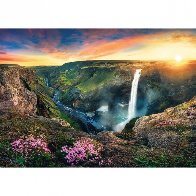 Puzzle Vodopád Háifoss, Island 2000 dílků 96x68cm v krabici 40x27x6cm
