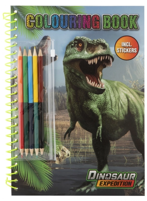 Kniha omalovánek s dinosaury a samolepkami