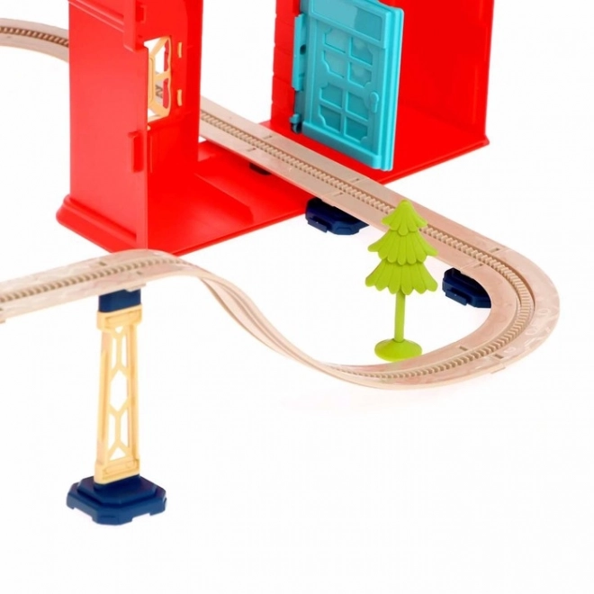 Woopie elektrická skládací vláčková dráha v kufříku 2v1 87 ks