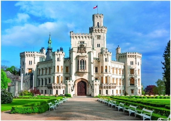 Motiv Zámku Hluboká v detailním tisku