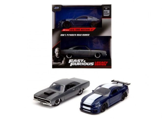 Twin Pack Modely Aut Ford Mustang GT350 a Plymouth Road Runner z Rychle a Zběsile
