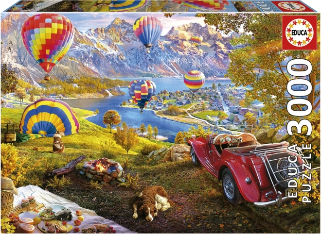 EDUCA Puzzle Údolí horkovzdušných balónů 3000 dílků