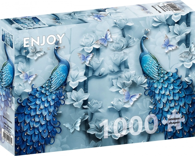Užijte si puzzle Modří pávi 1000 dílků