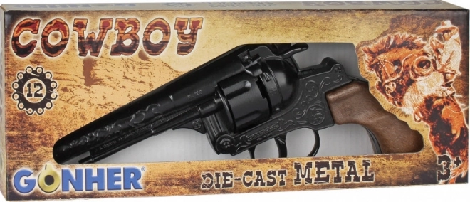 Kovový kovový kovbojský revolver Gonher na 12 nábojů
