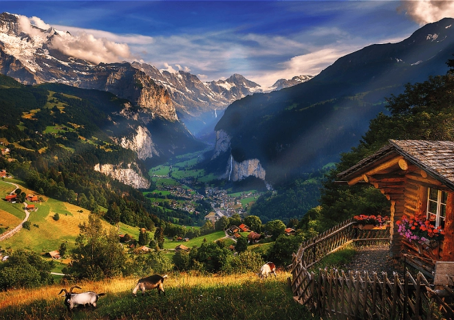 Ohromující alpská scenérie Lauterbrunnen
