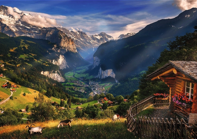 trefl puzzle photo odyssey: lauterbrunnen, švýcarsko 1000 dílků
