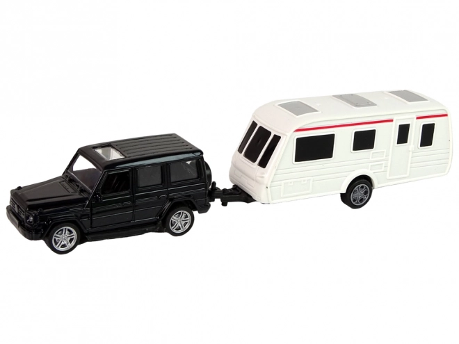 Sada vozidel Jeep Black Caravan Kovové díly