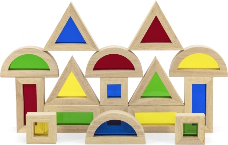 Průhledná barevná okénka pro hru se světlem