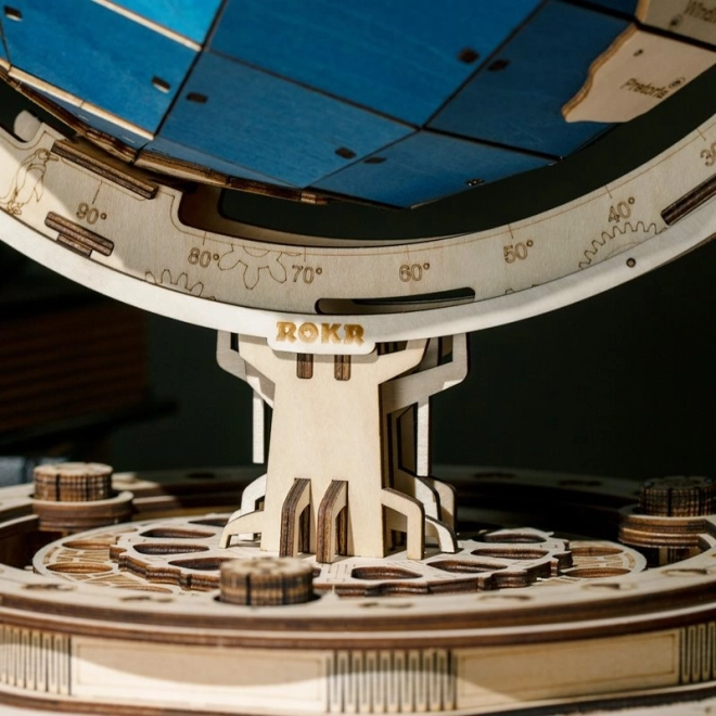 Dřevěné mechanické puzzle globus ROKR s tajnými schránkami