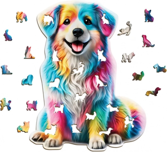 Dřevěné puzzle Duhový Pes 250 dílků