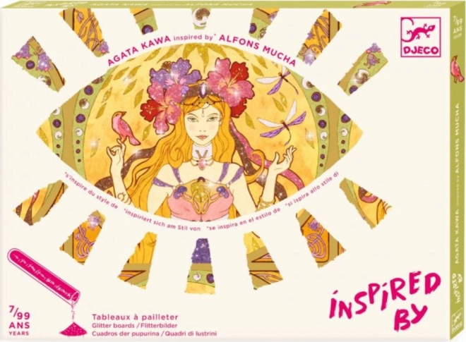 Třpytivé pískování - Ilustrace inspirované Alfons Muchou