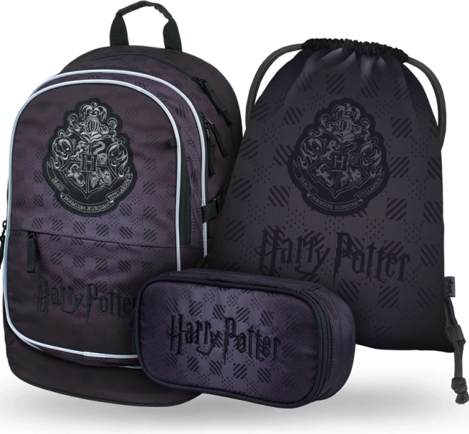 Školní set BAAGL HARRY POTTER Bradavice černý – batoh, penál a sáček