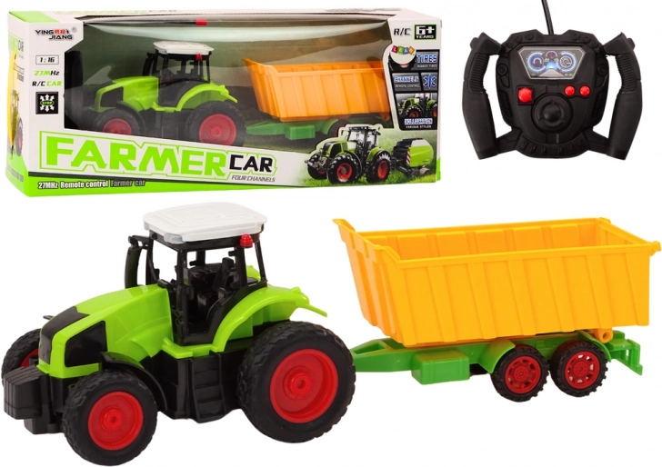 RC traktor s přívěsem 1:16, zelený
