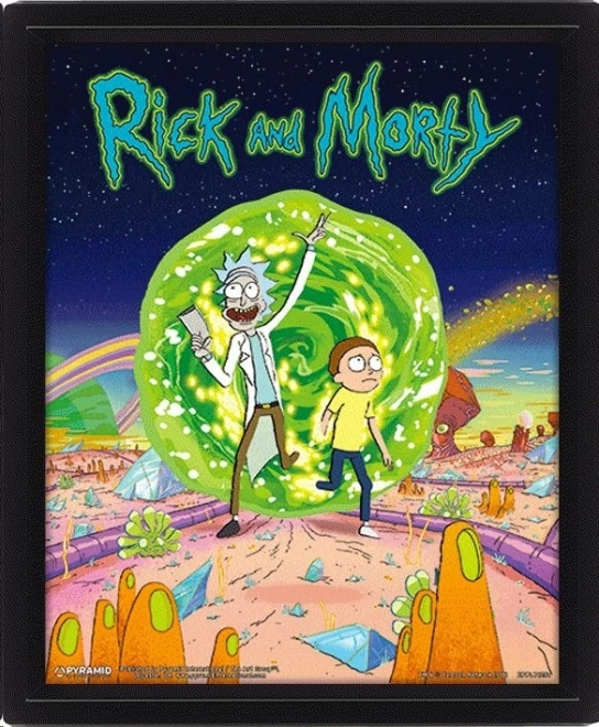 3D obraz v rámu Rick and Morty - Portál