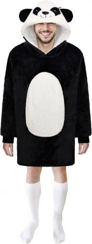 Hřejivá mikinová deka s kapucí PANDA Cozy Noxxiez pro teenagery a dospělé
