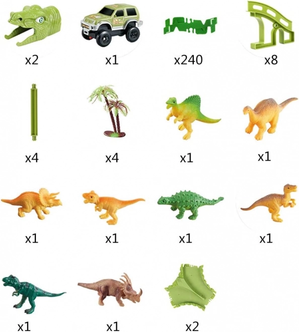 Dinosaurí závodní dráha s autíčkem a figurkami