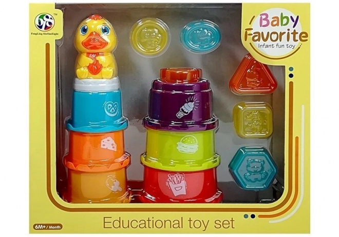 Edukační pyramida pro děti s hrnečky a kachničkou
