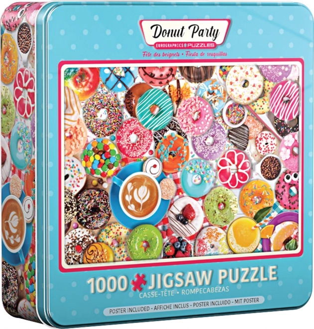 EUROGRAPHICS Puzzle v plechové krabičce Koblihová oslava 1000 dílků