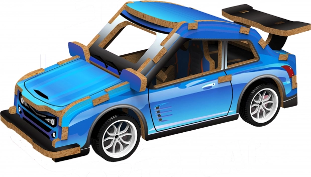 3D puzzle Závodní auto dřevo