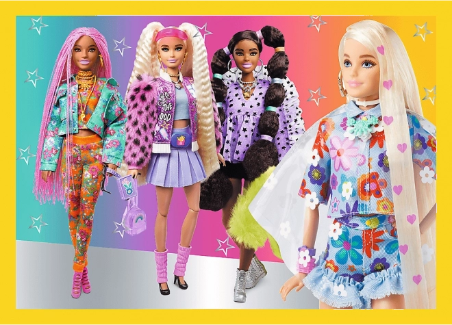 Puzzle 4v1 Šťastný svět Barbie 28,5x20,5cm v krabici 28x28x6cm