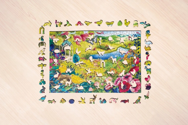 Dřevěné puzzle Divoká zahrada 500 dílků