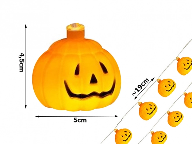 Světelná dekorace Dýňová girlanda na Halloween